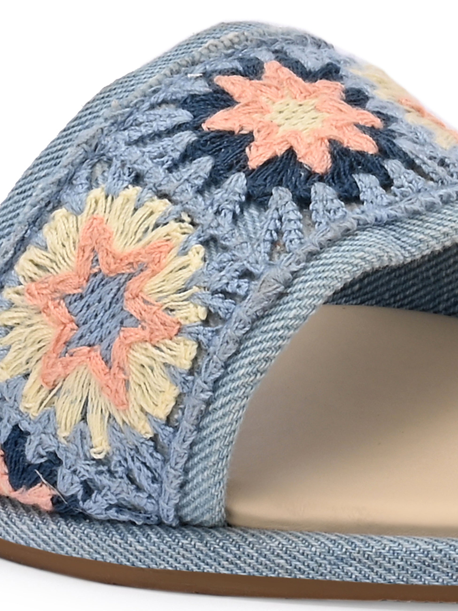 Raha Crochet Denim Flats