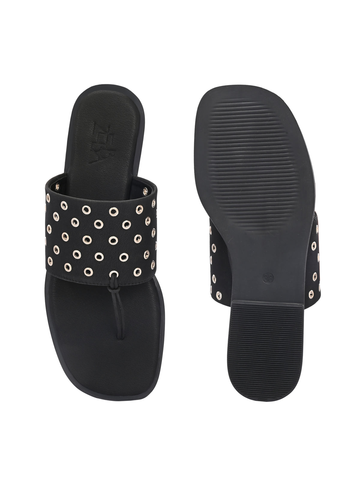 Shareen Black Studded Slip on