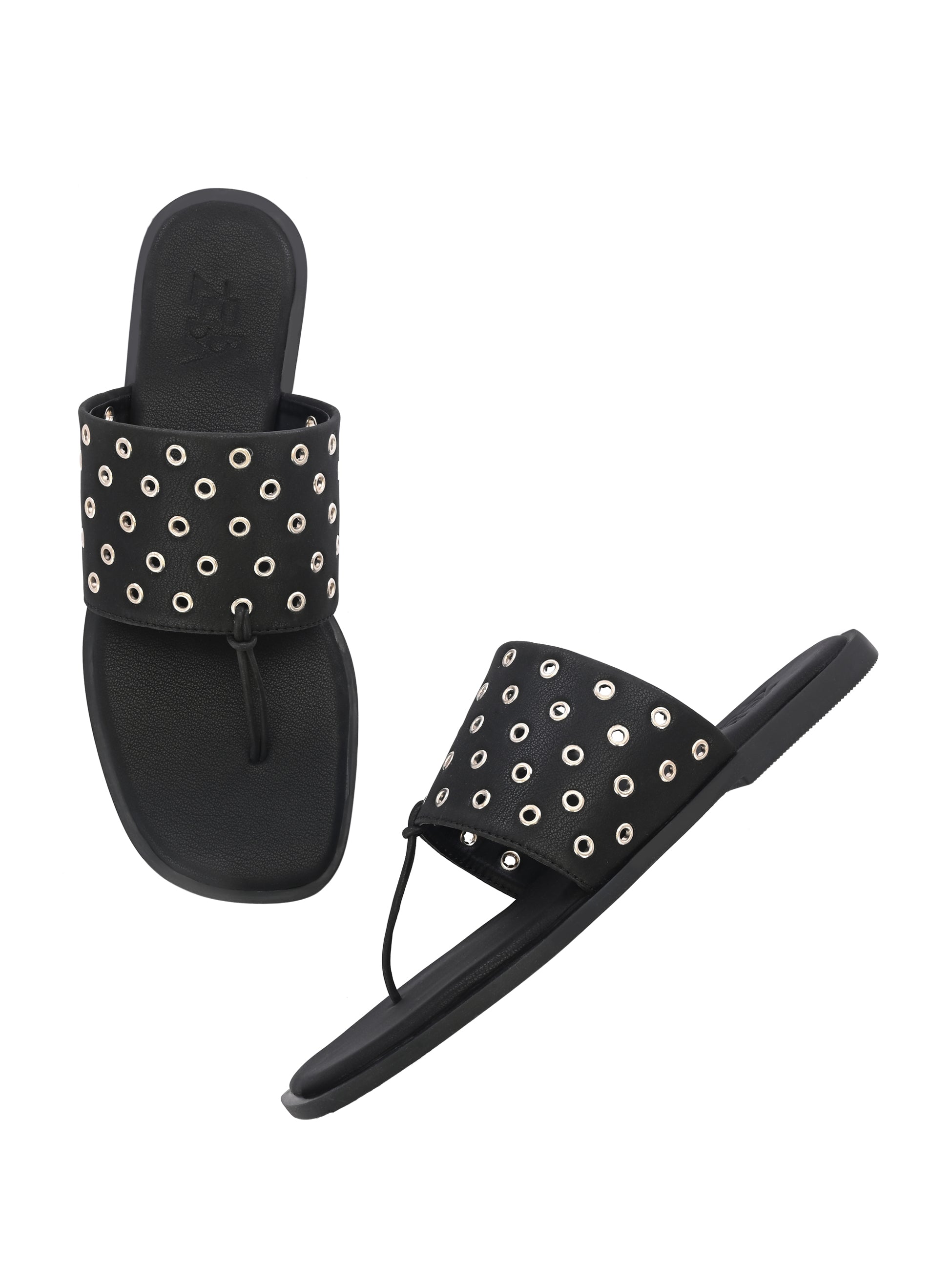 Shareen Black Studded Slip on