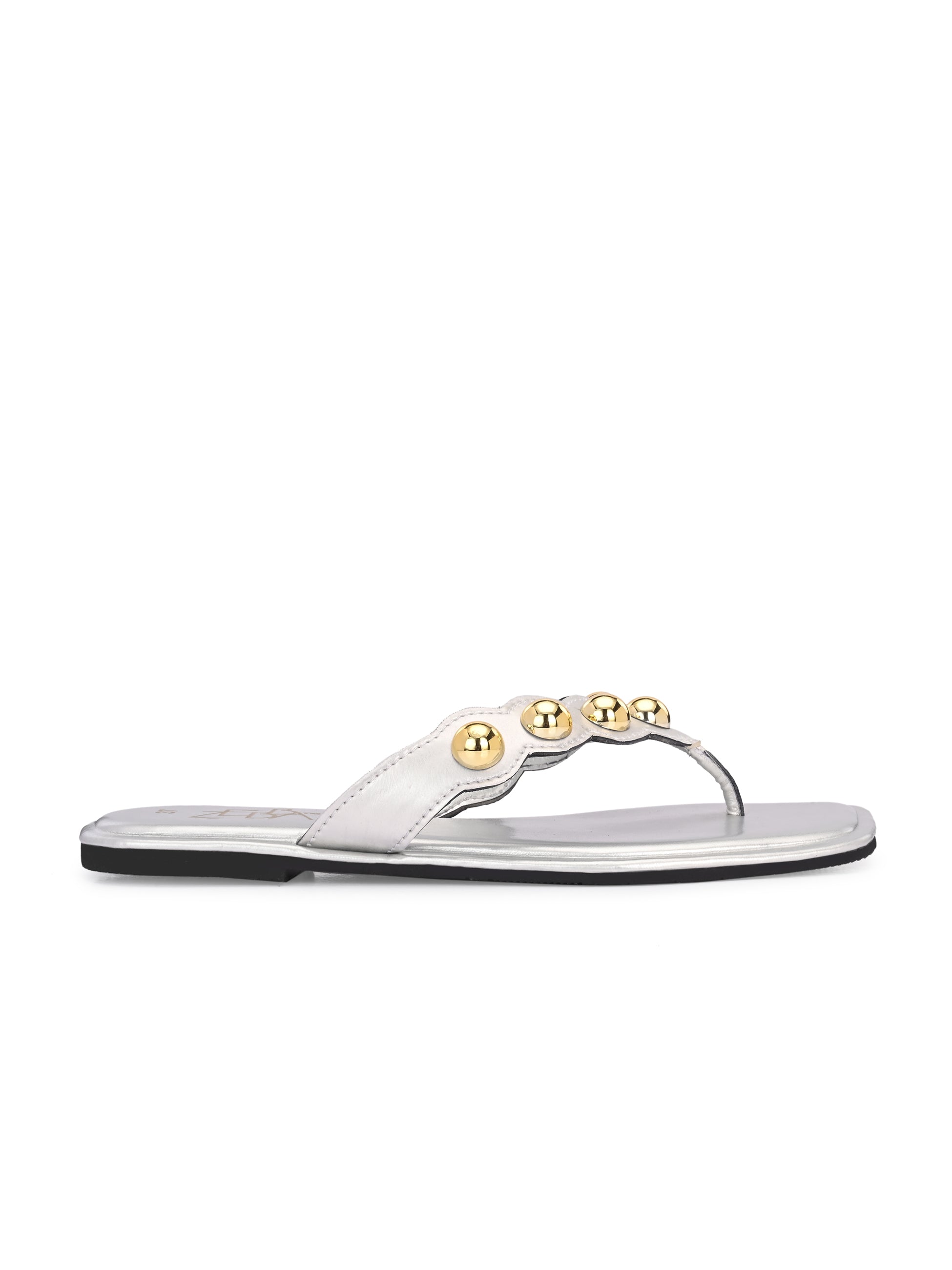 Ana Silver Studded Flats