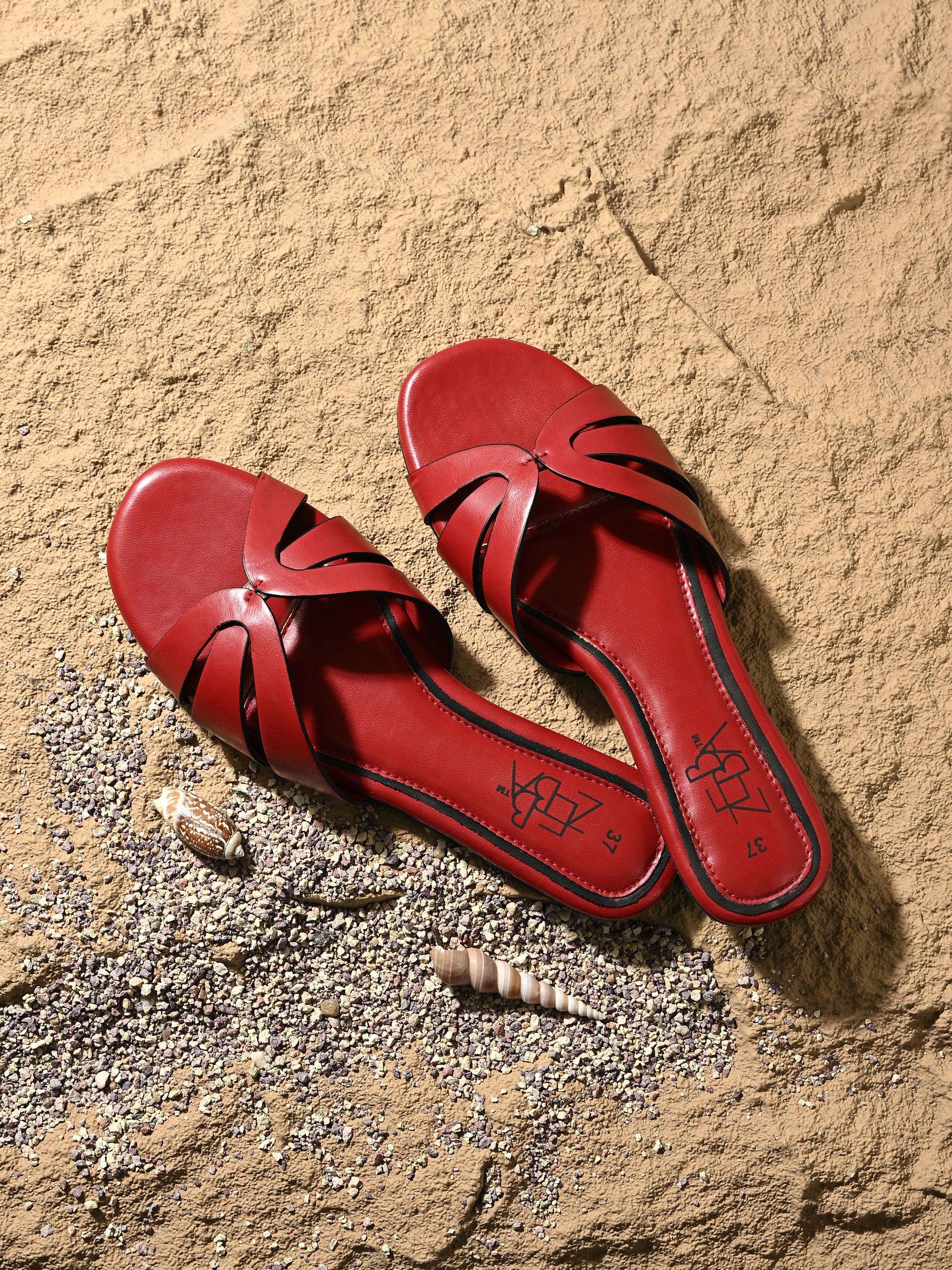Aasmii Cherry Red Slip on