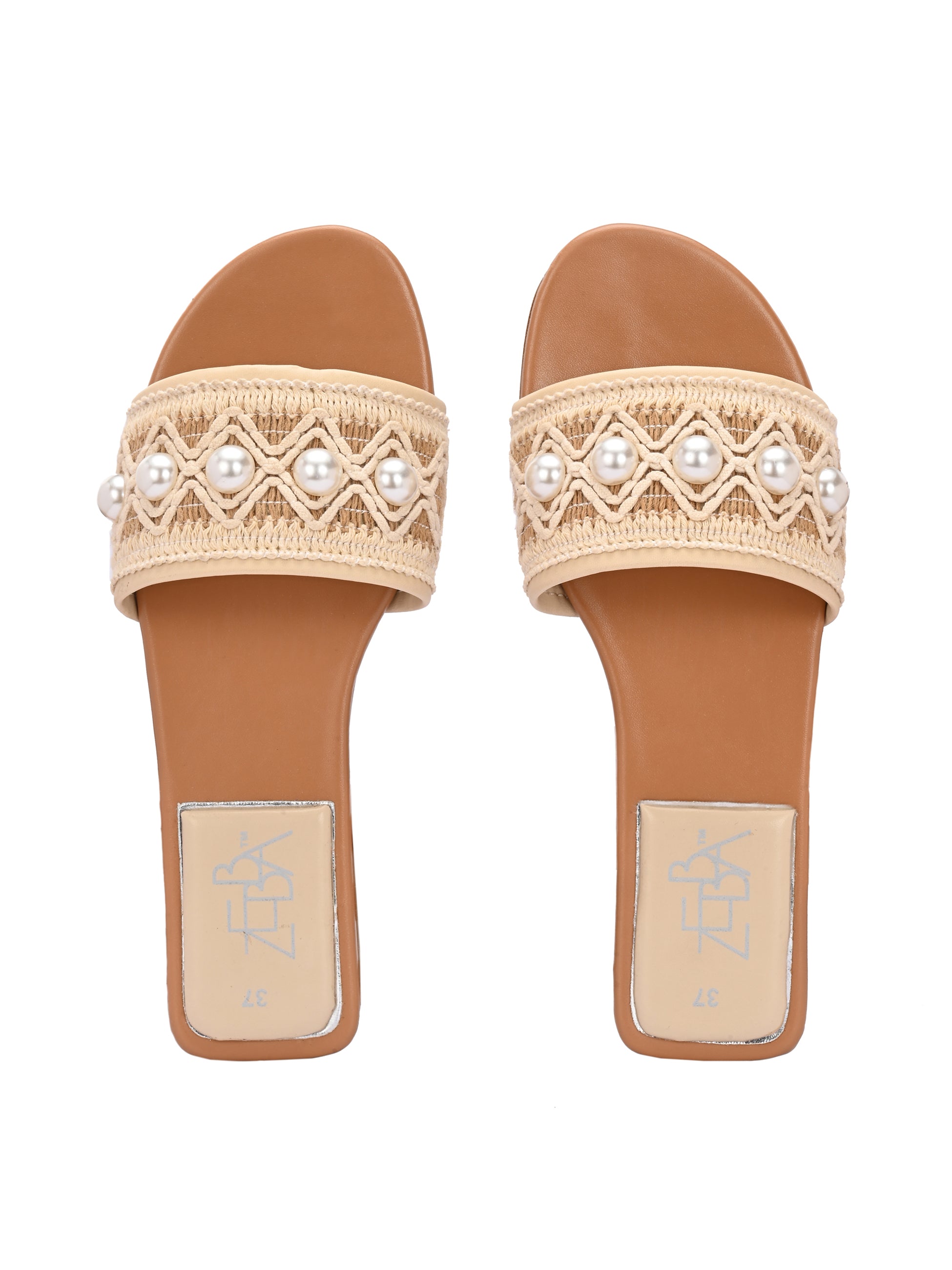 Amina Pearl Studded Flats