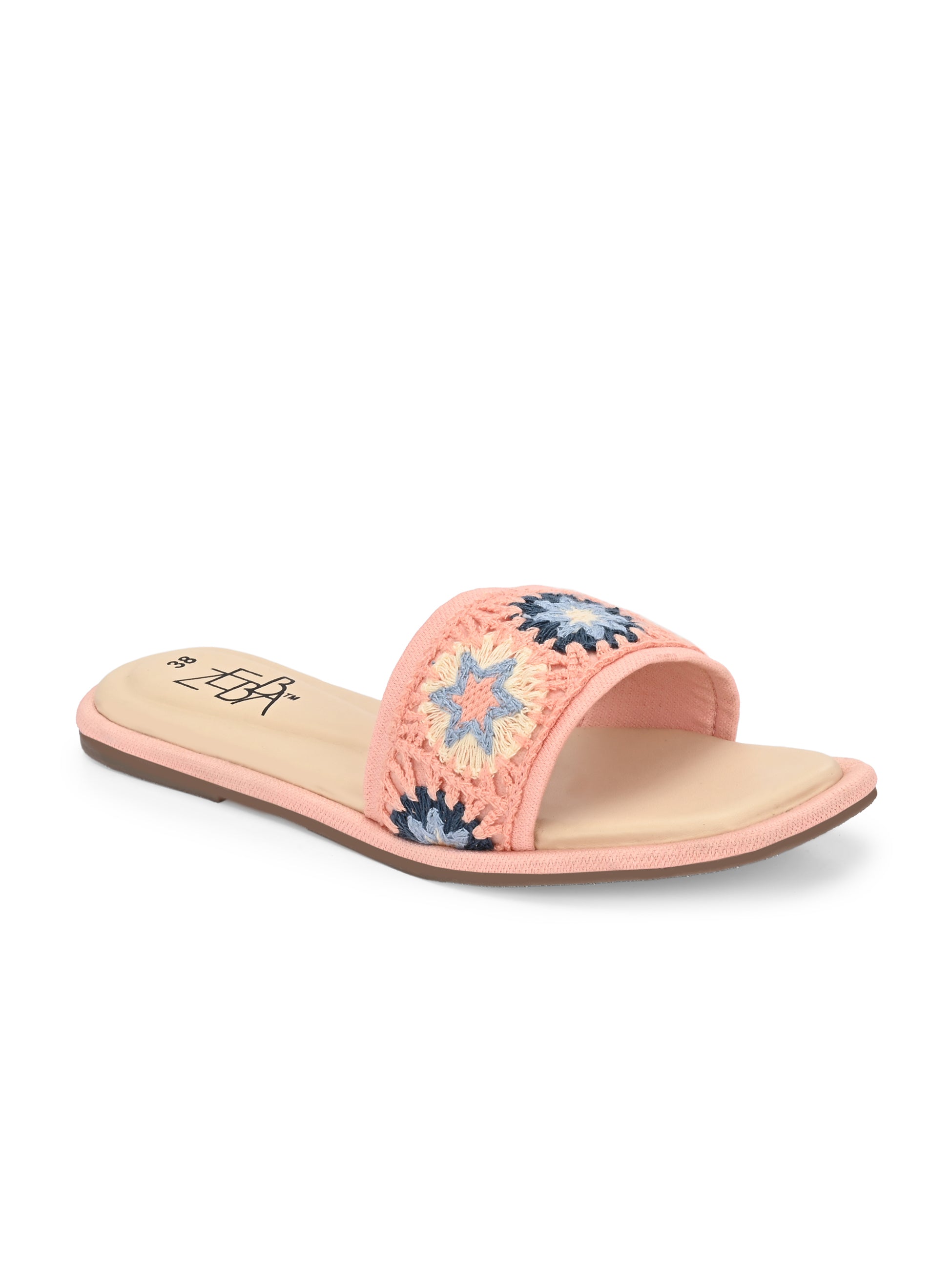 Raha Crochet Denim Flats