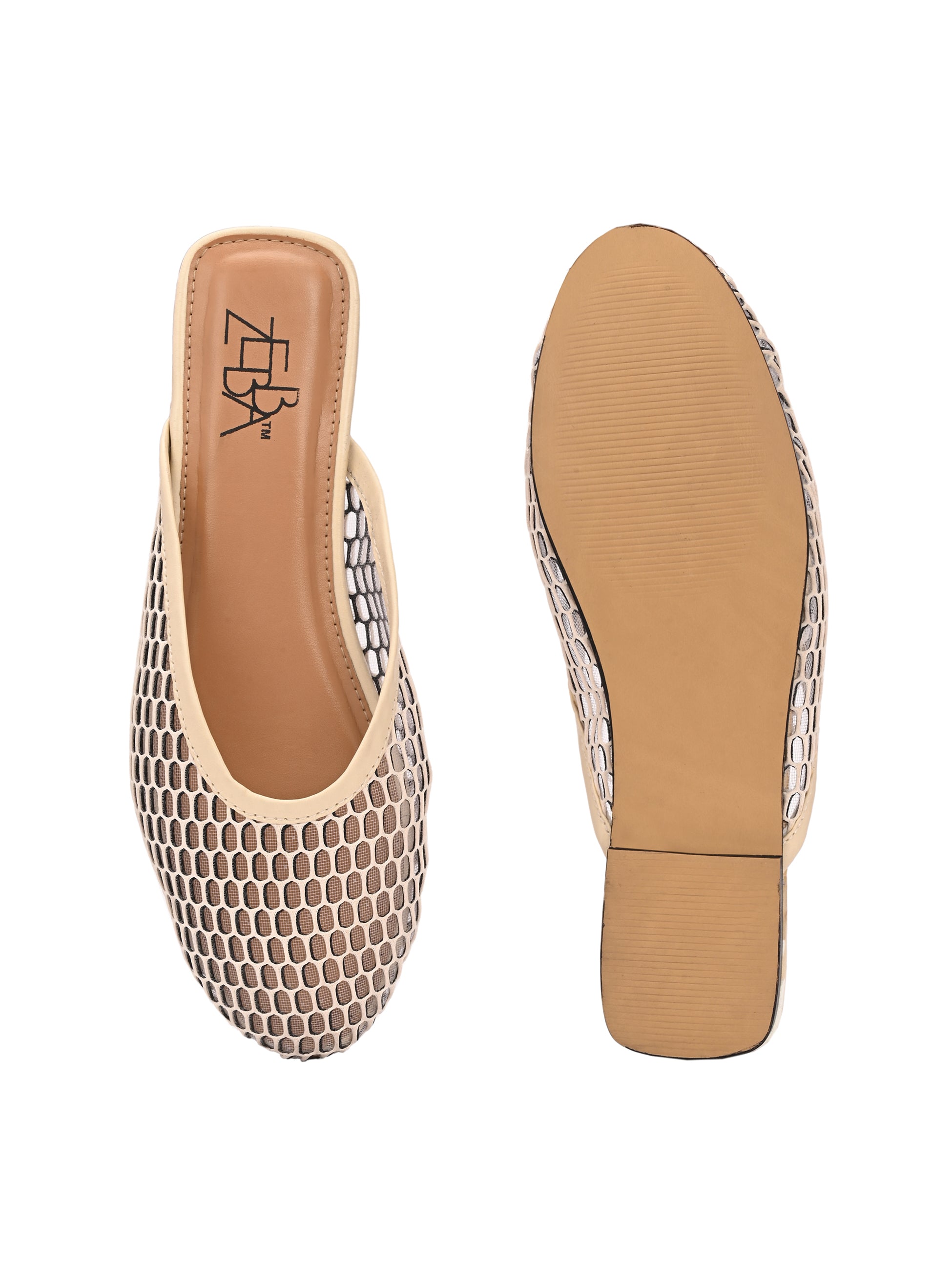 Omid honeycomb Cream mules