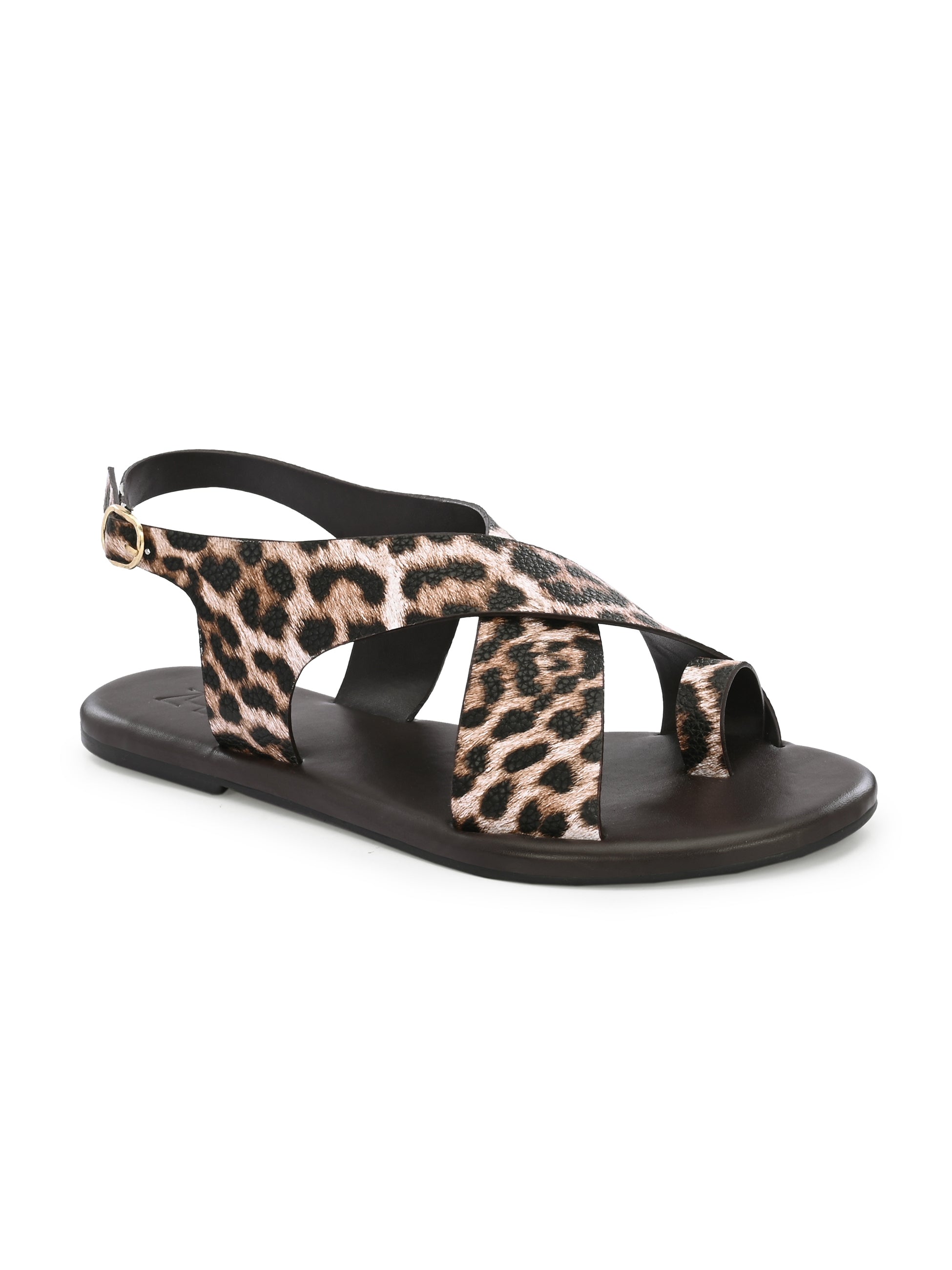 Lola Leopard Print Toe Loop Sandals