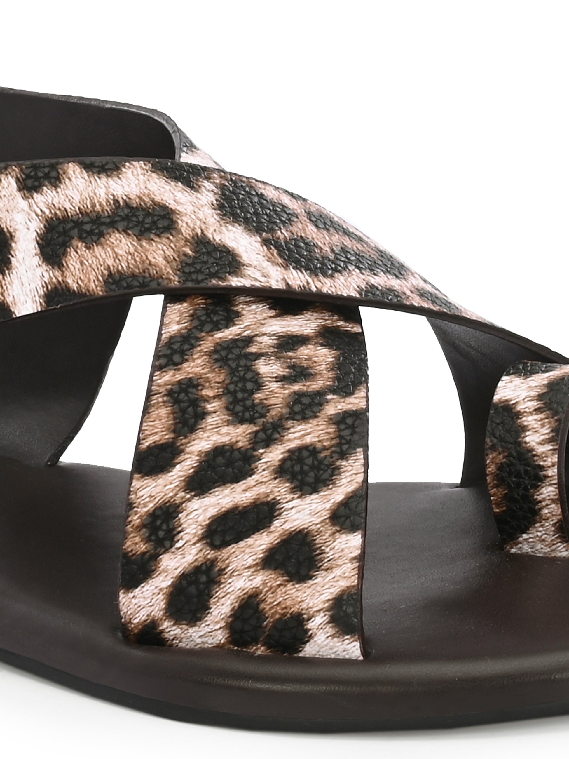 Lola Leopard Print Toe Loop Sandals