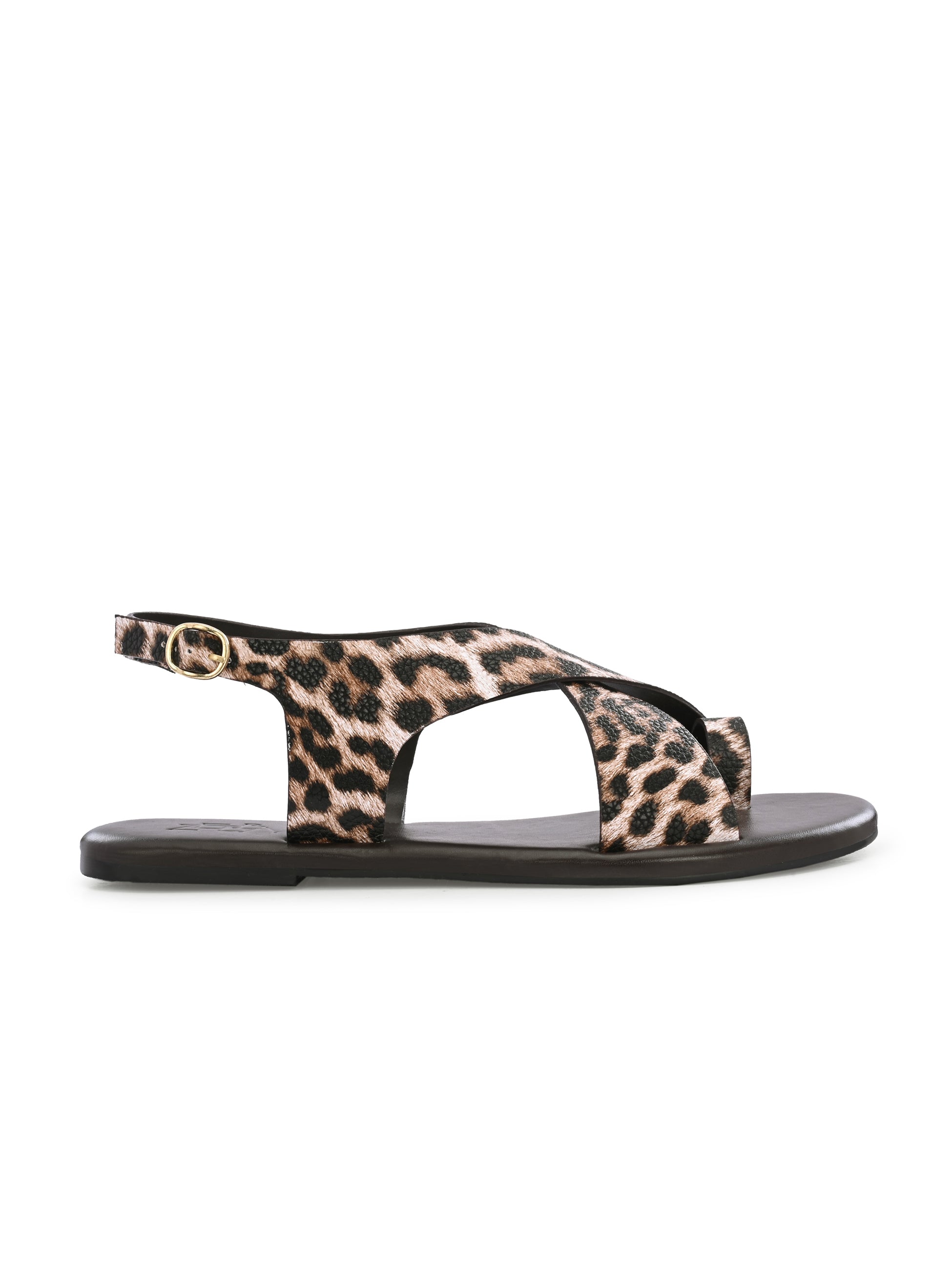 Lola Leopard Print Toe Loop Sandals