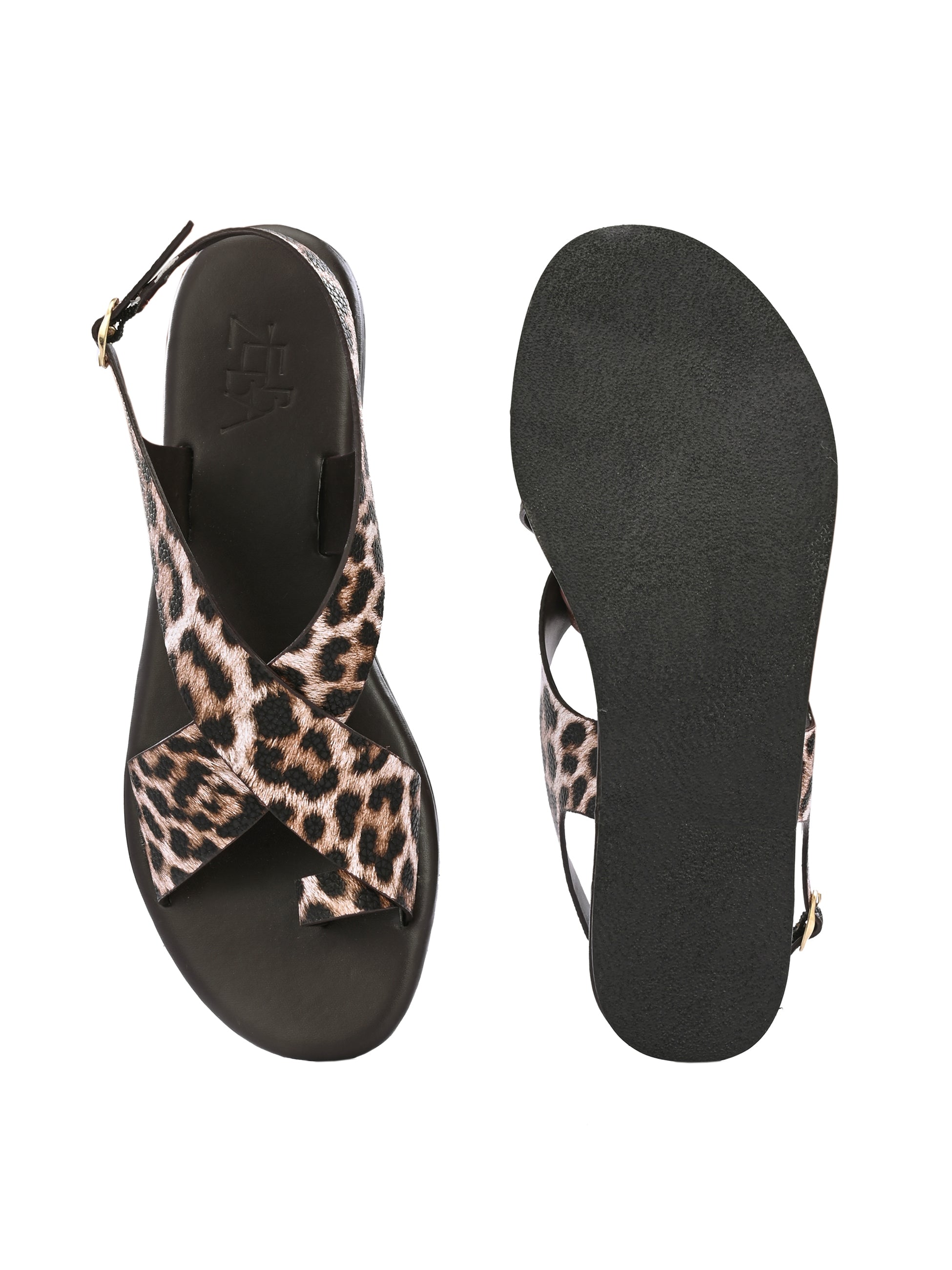 Lola Leopard Print Toe Loop Sandals