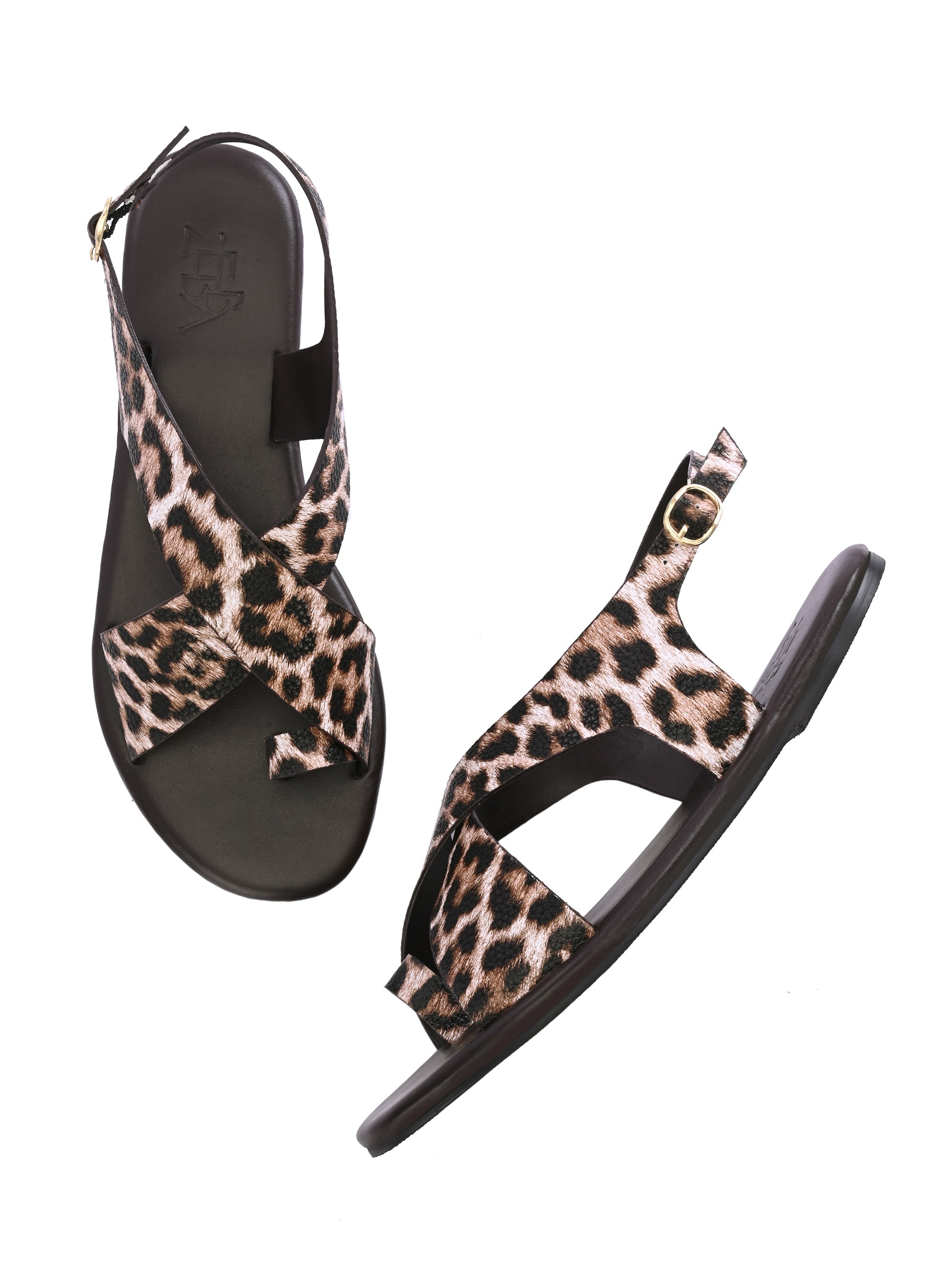 Lola Leopard Print Toe Loop Sandals