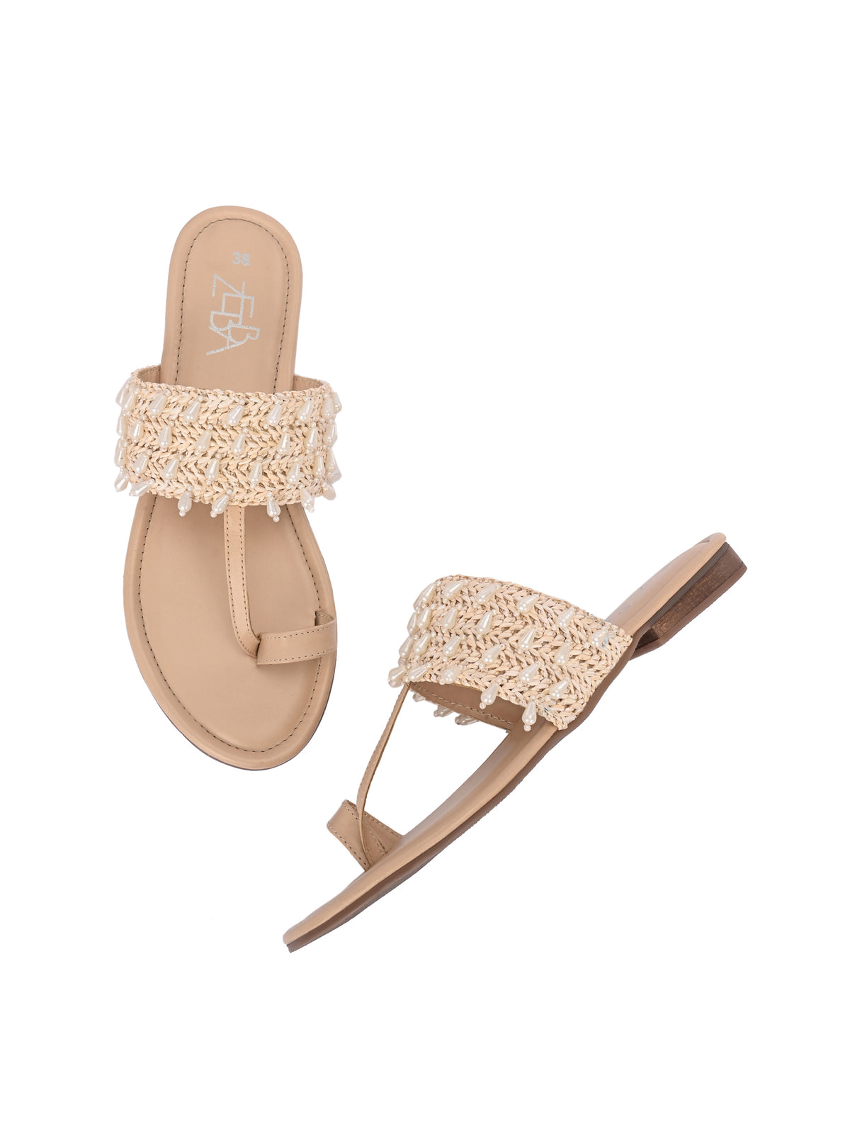 Sabah Raffia and Pearl Embellished Kolhapuri’s
