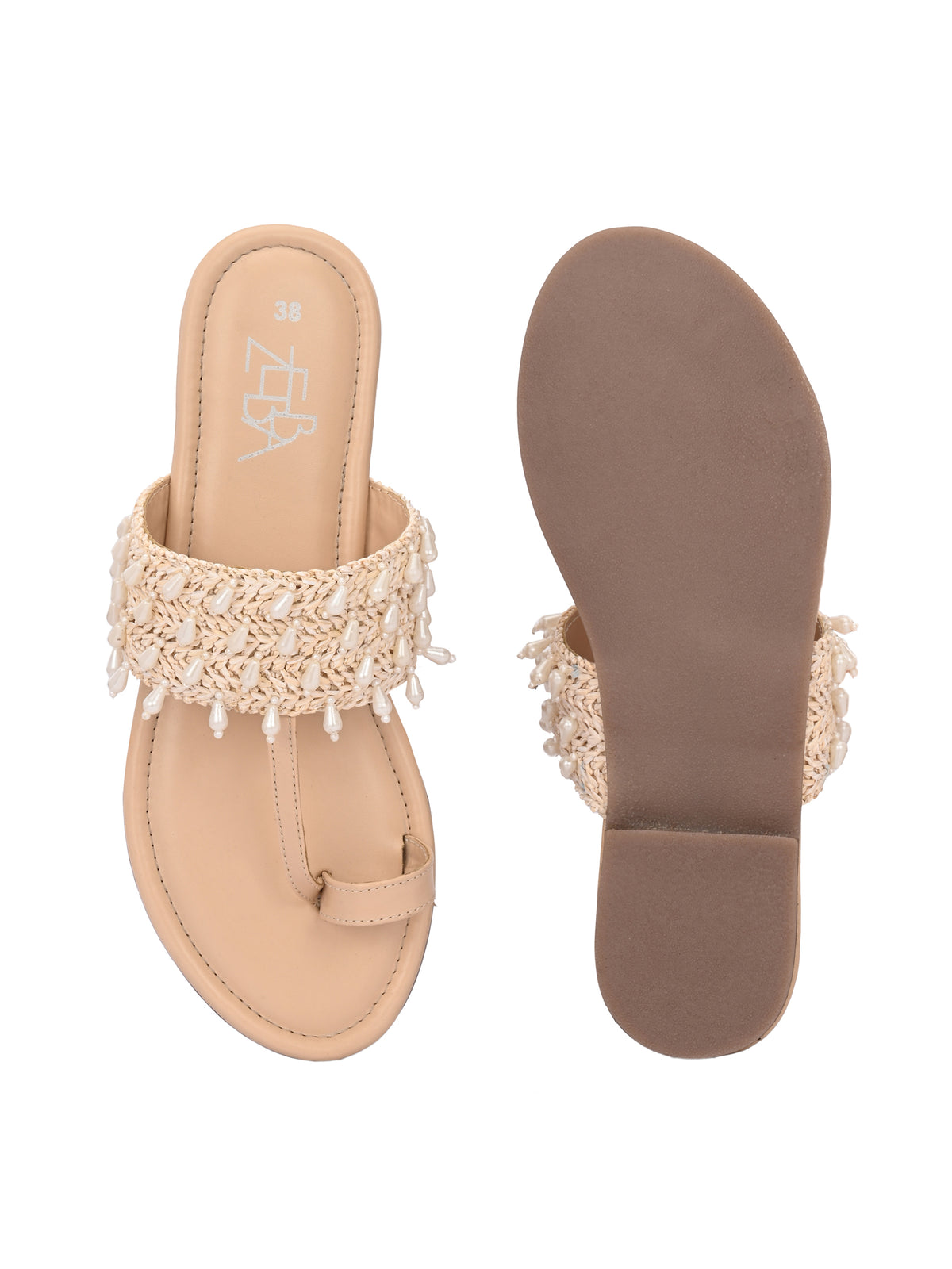 Sabah Raffia and Pearl Embellished Kolhapuri’s