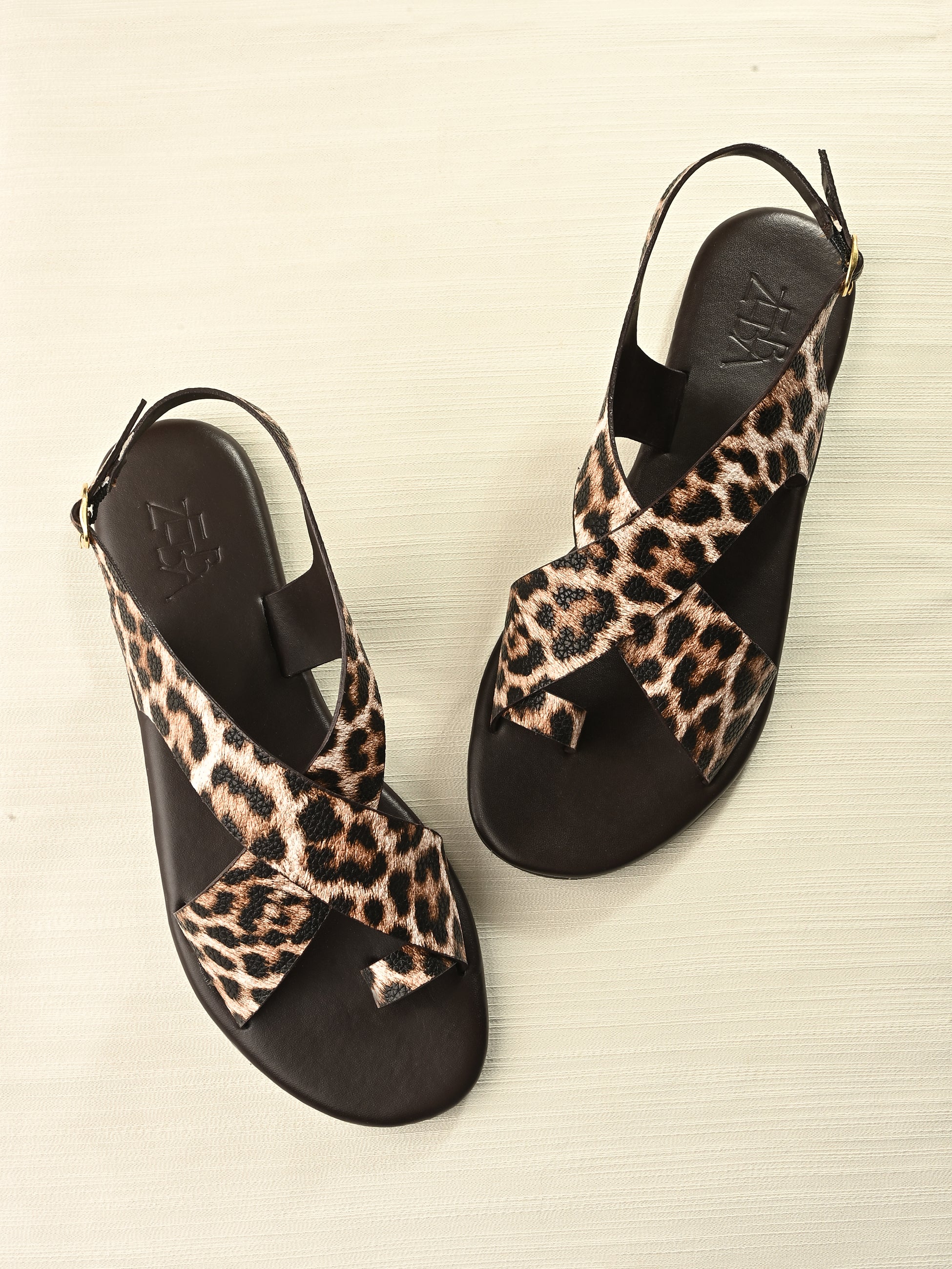 Lola Leopard Print Toe Loop Sandals