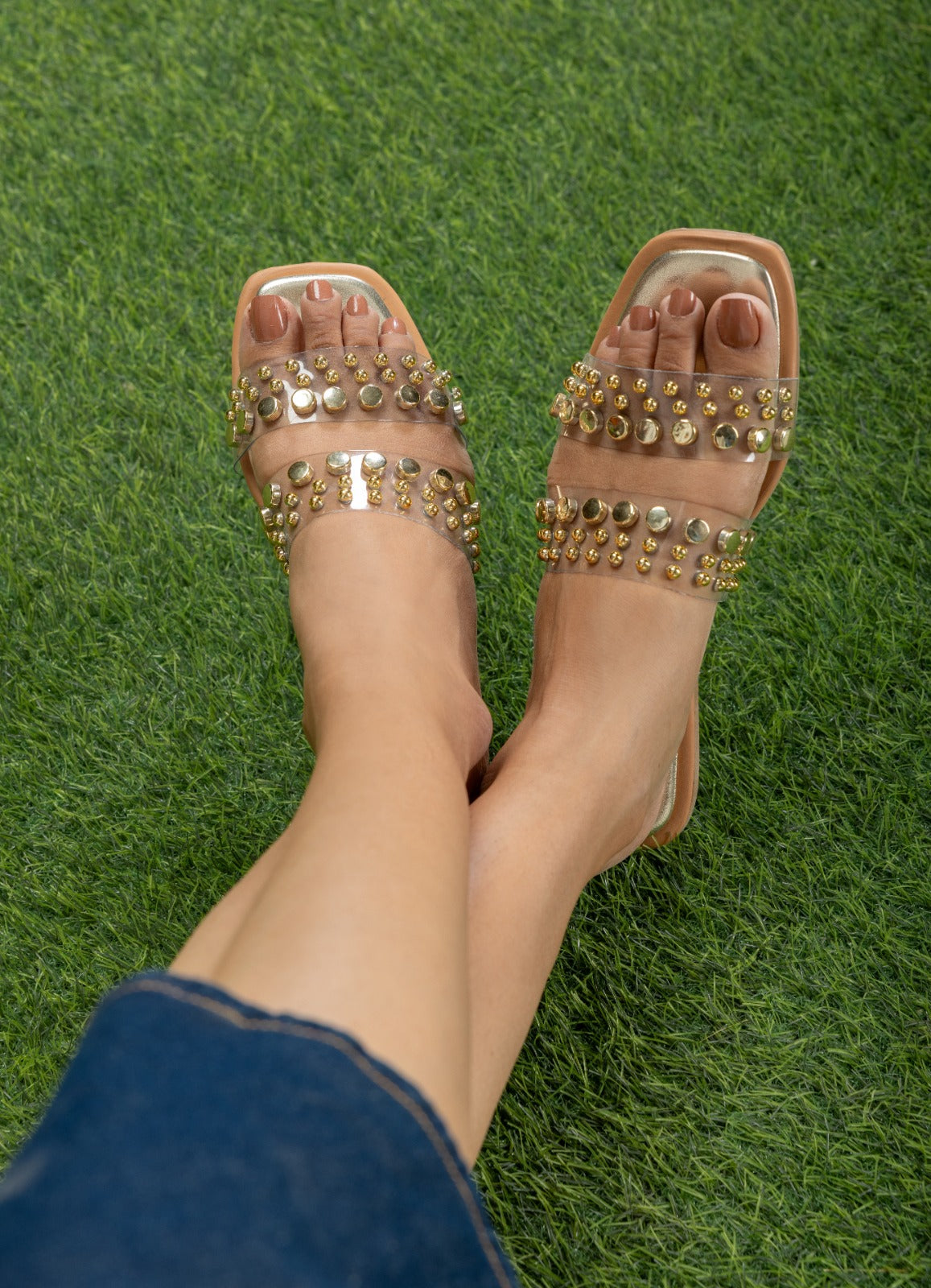 Liana transparent Studded Sandals