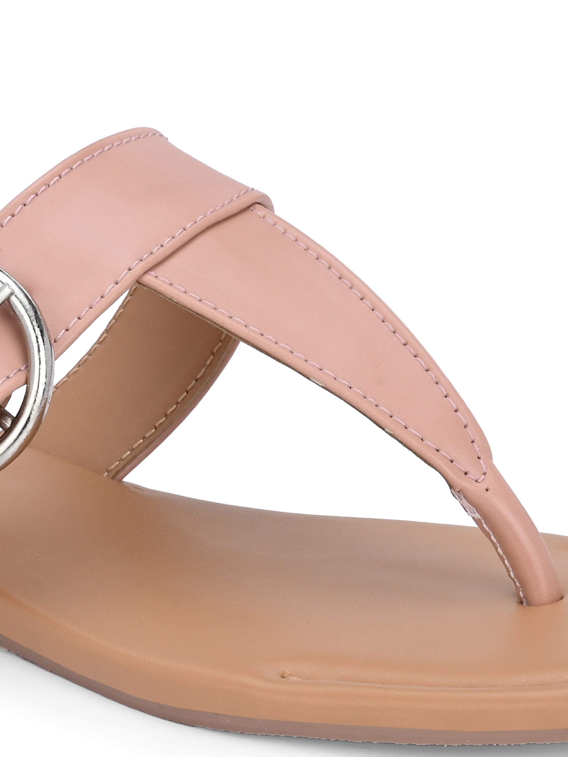 Ziva Nude Buckle Flats