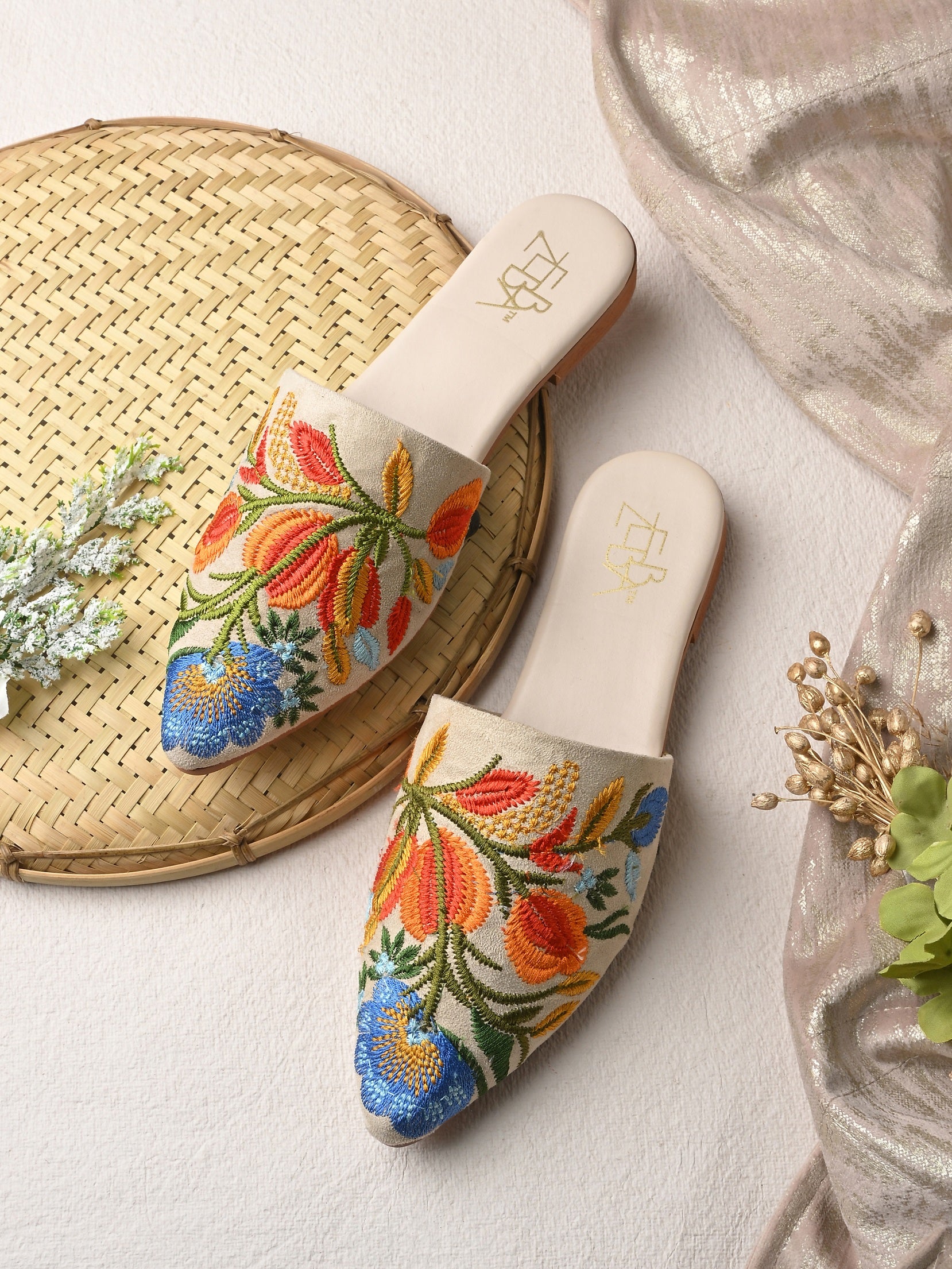 Avni Embroidered Mules