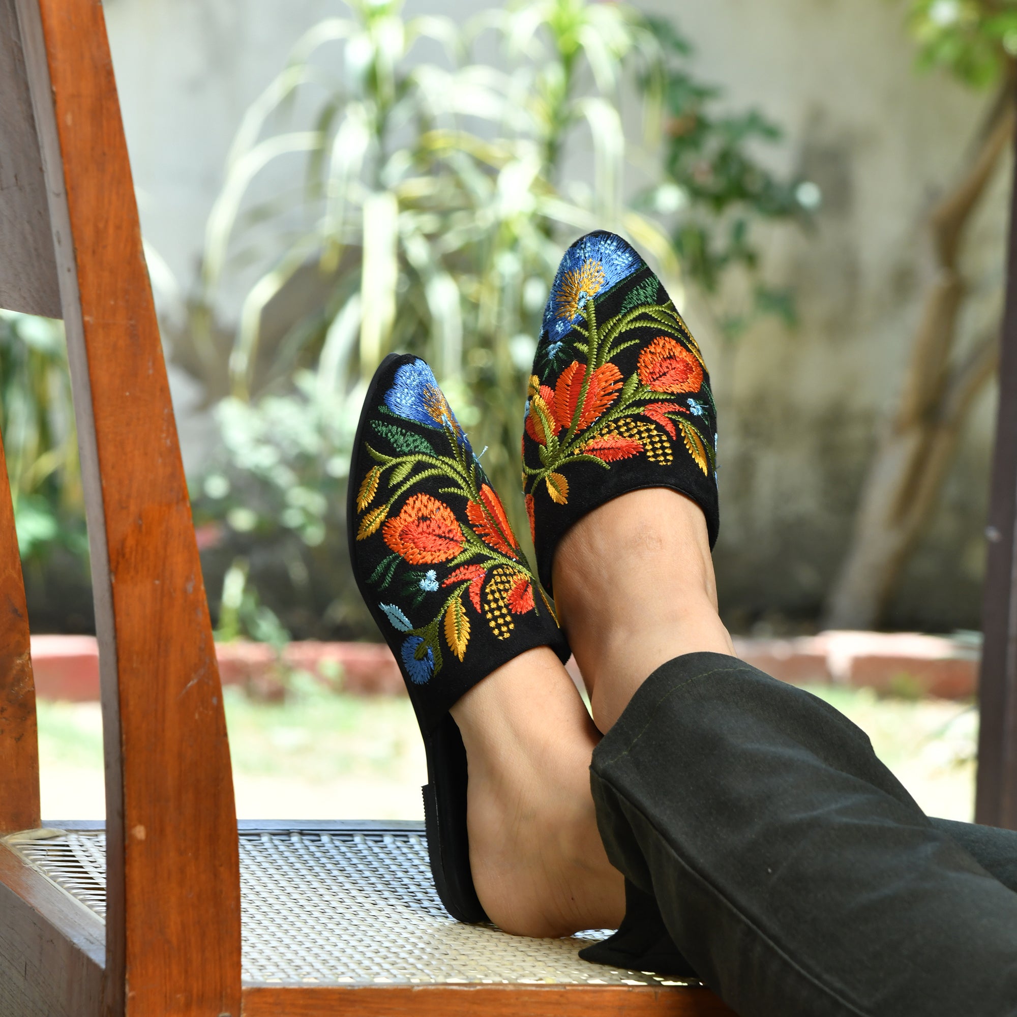 Avni Embroidered Mules