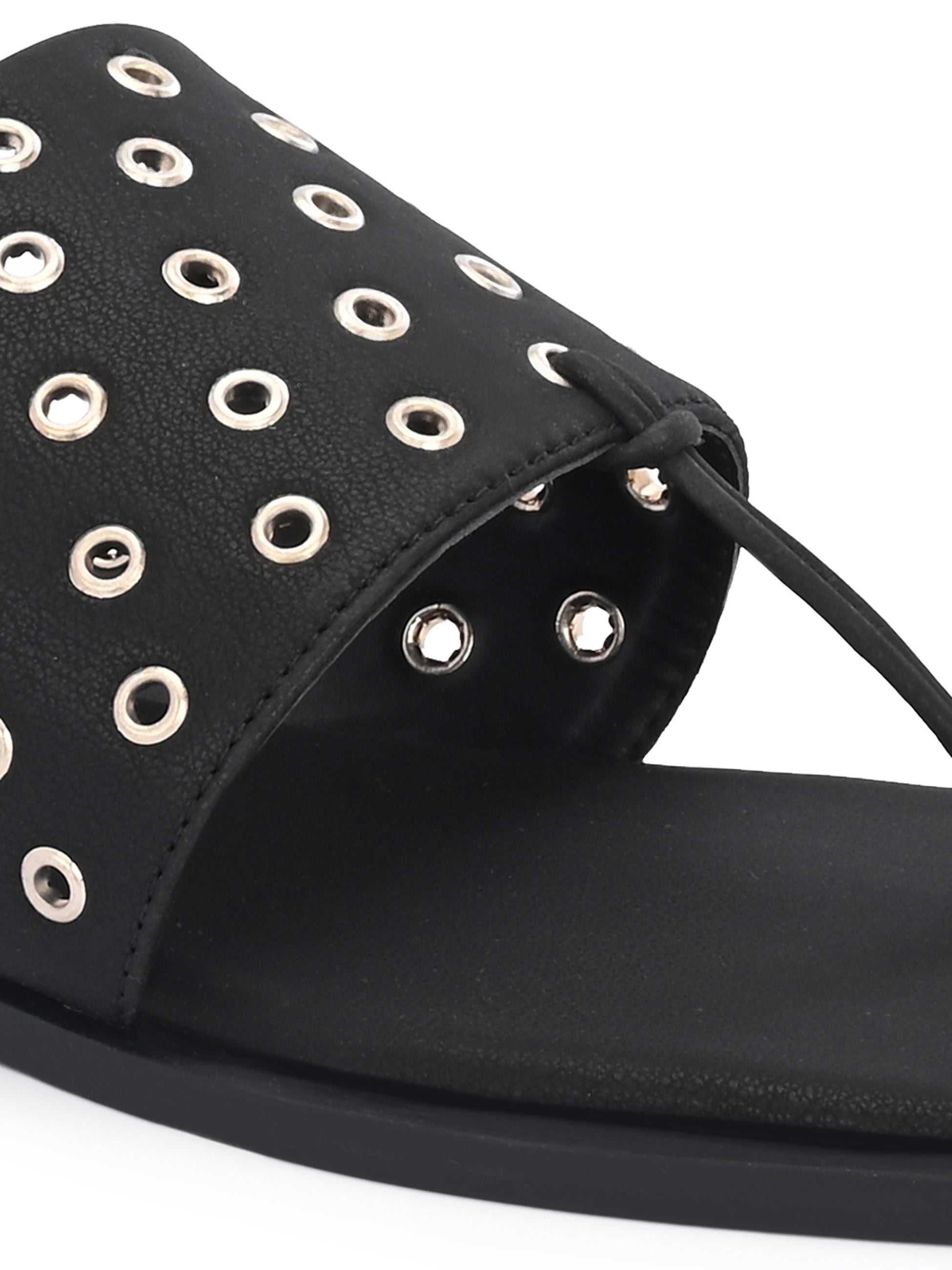 Shareen Black Studded Slip on