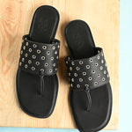 Shareen Black Studded Slip on