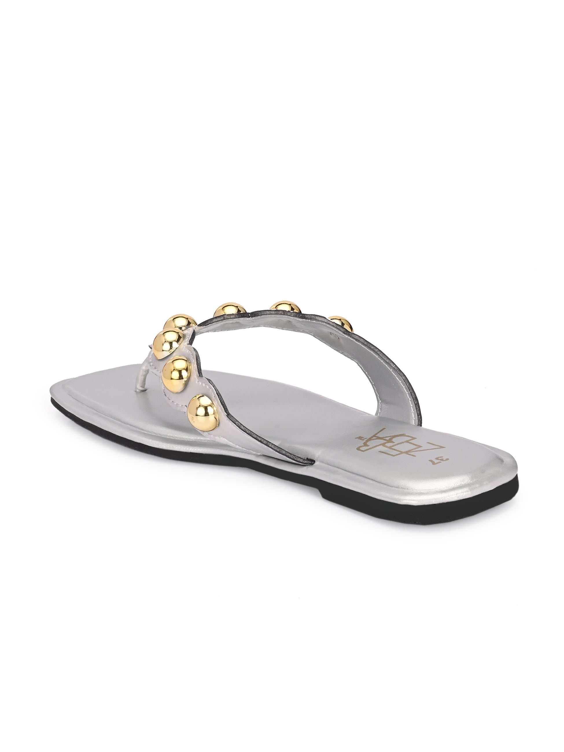 Ana Silver Studded Flats