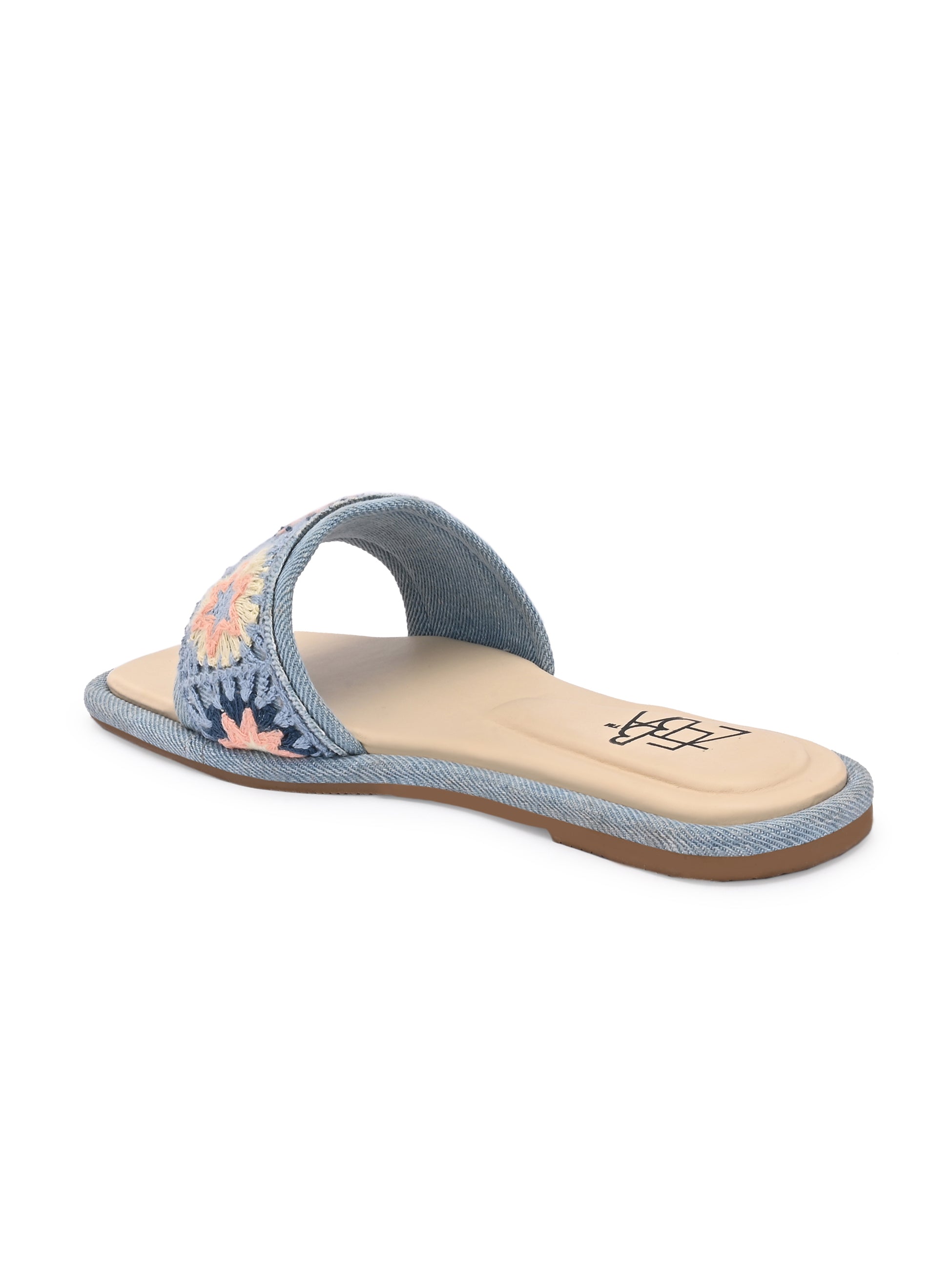 Raha Crochet Denim Flats