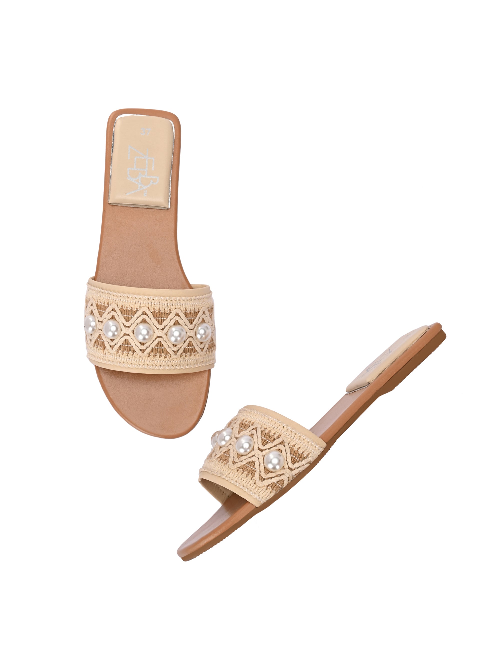 Amina Pearl Studded Flats