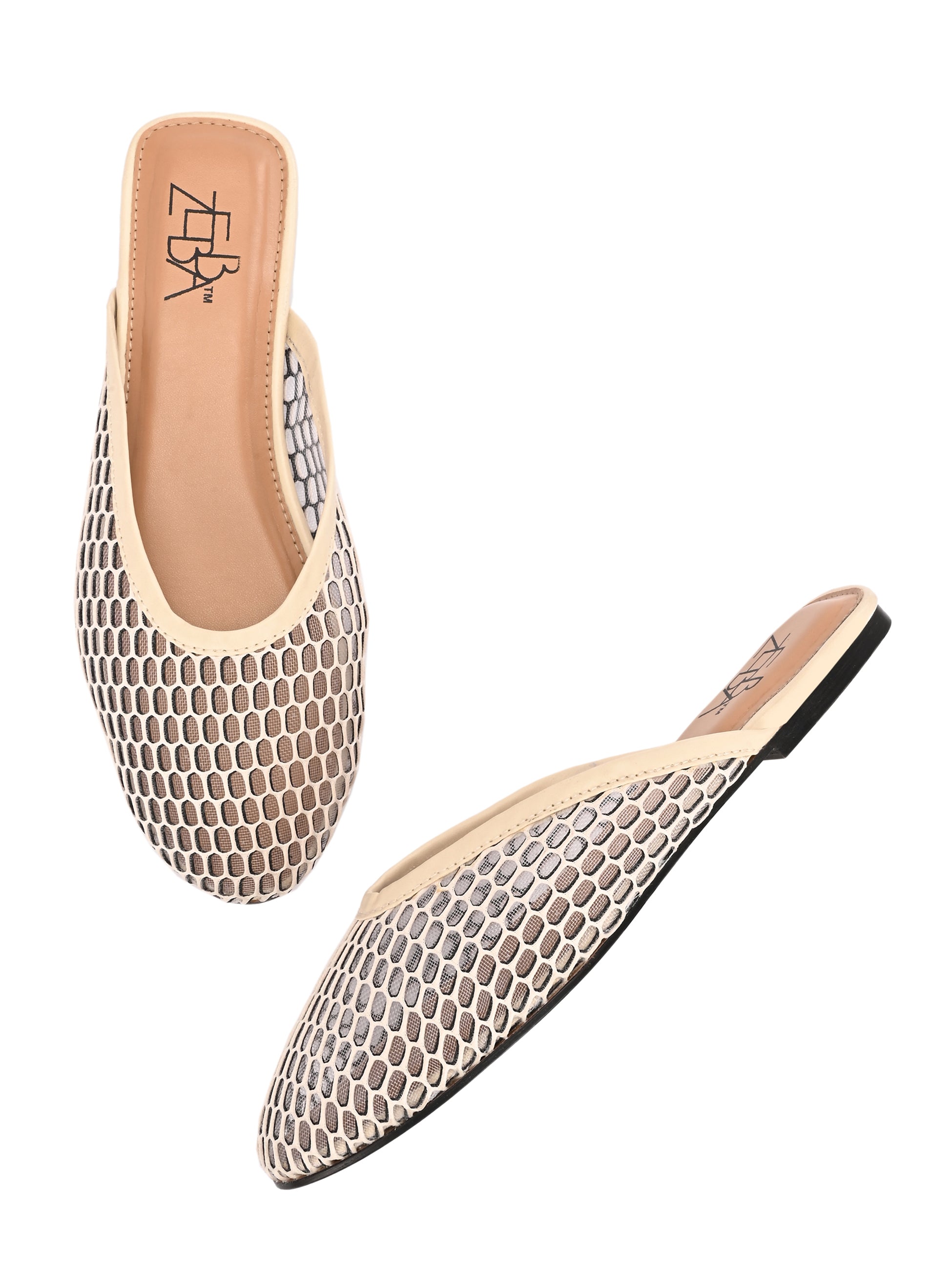 Omid honeycomb Cream mules