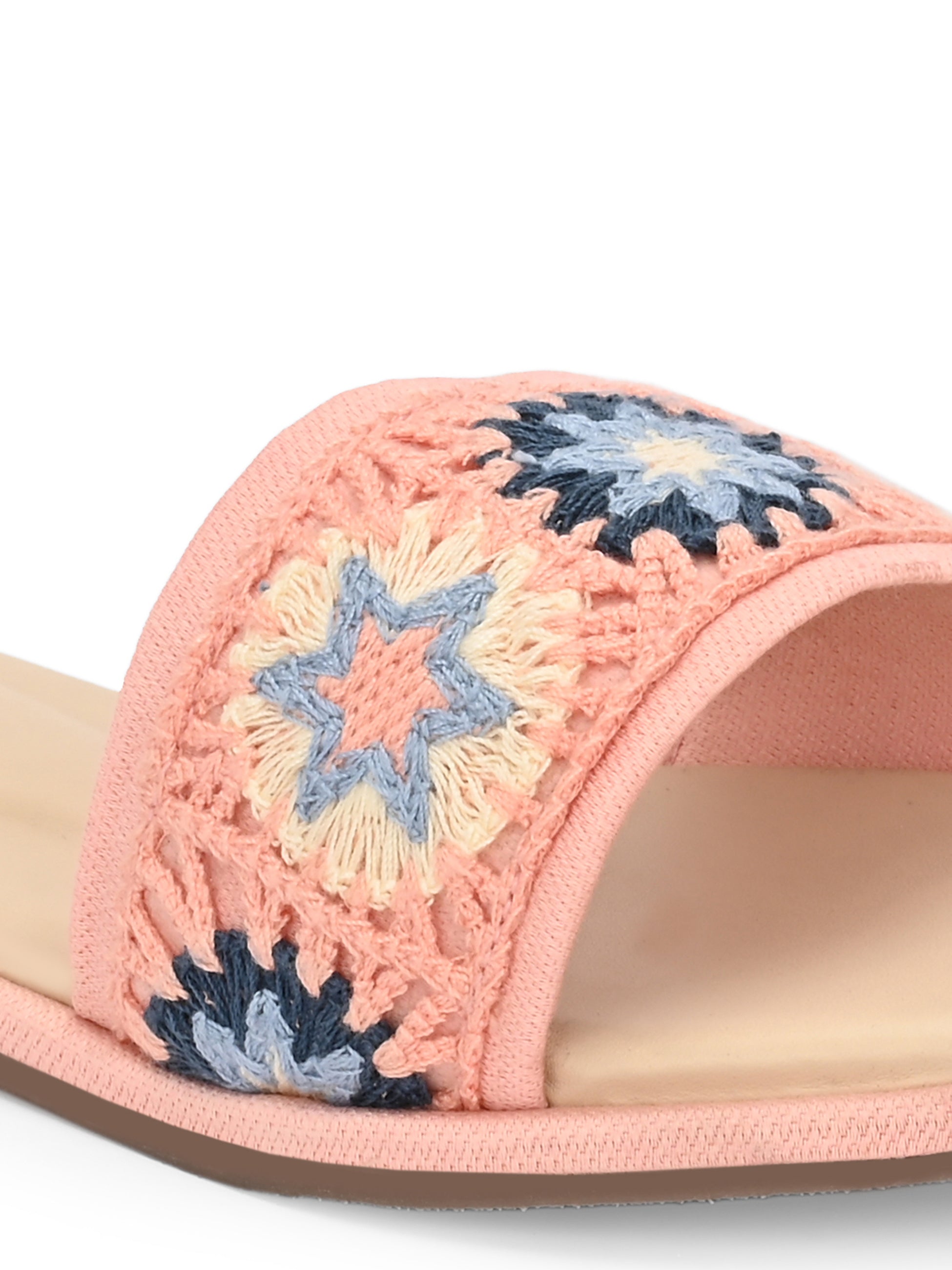 Raha Crochet Denim Flats