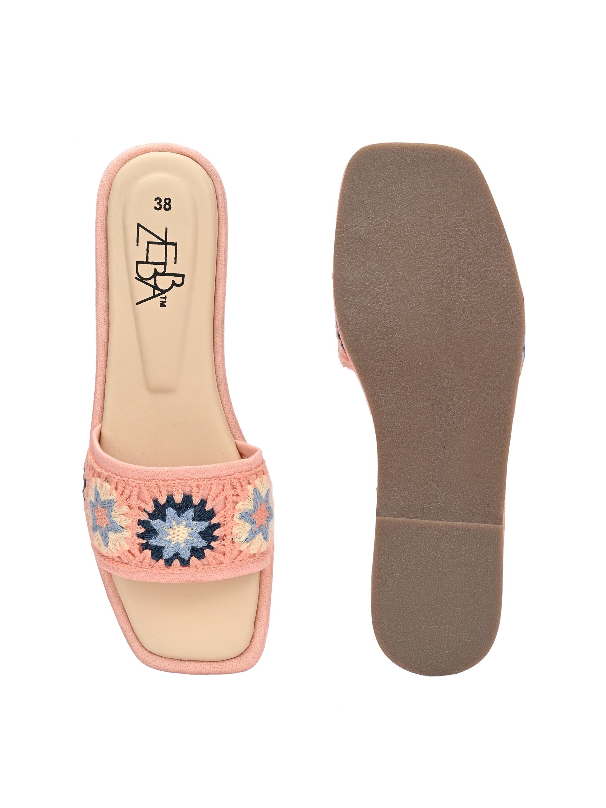 Raha Crochet Denim Flats