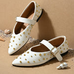 Miso White Studded Ballerina
