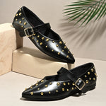 Miso Black  Studded Ballerina