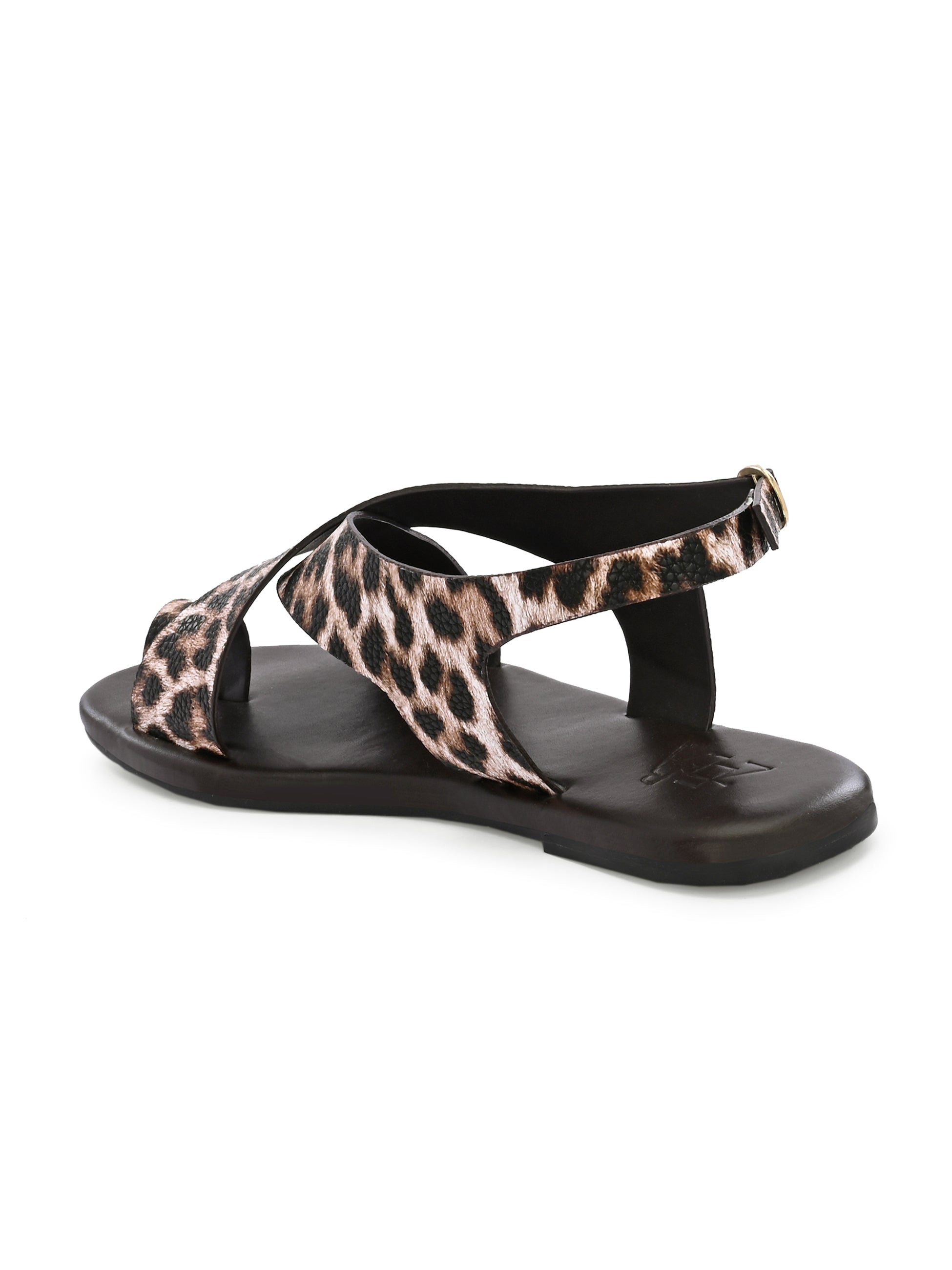 Lola Leopard Print Toe Loop Sandals