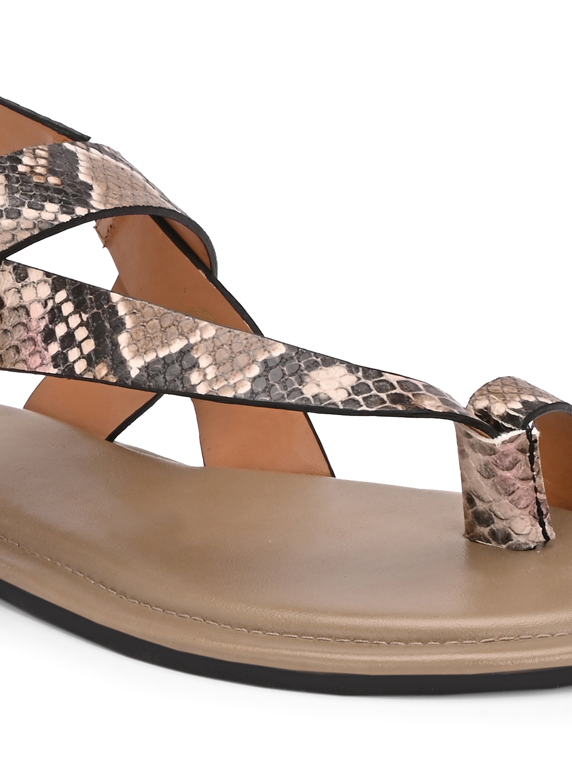 Barely there Python Print sandals