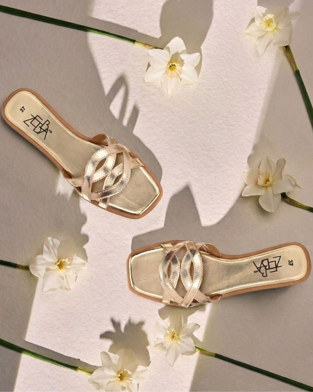 Bruna Gold Slip ons