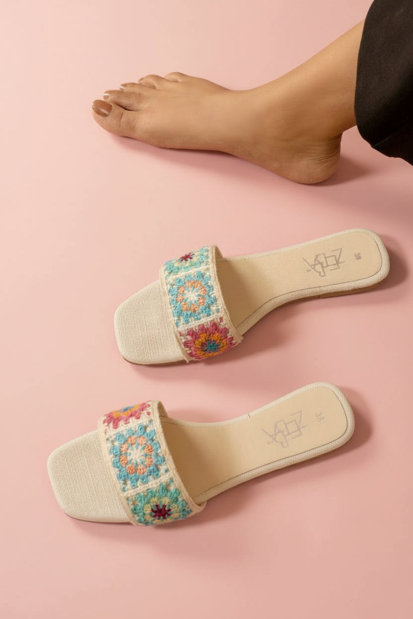 Milagro Crochet Cream Flats